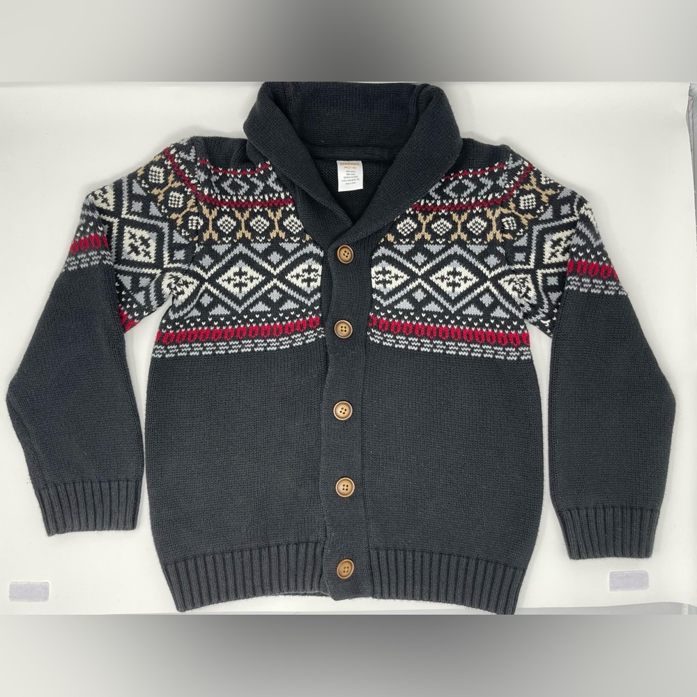 GYMBOREE: Black Cardigan Sweater, Size Medium (7-8)